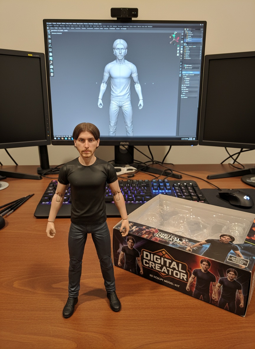 3D Action Figure AI effect example for gaming avatar