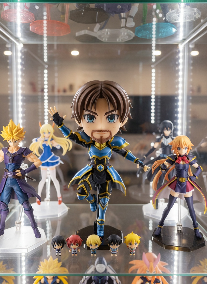 Anime Figure Shelf AI effect example for business card photo