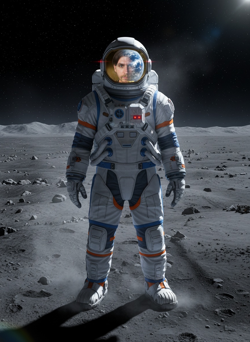 Astronaut Visor Reflection AI effect example for dating profile