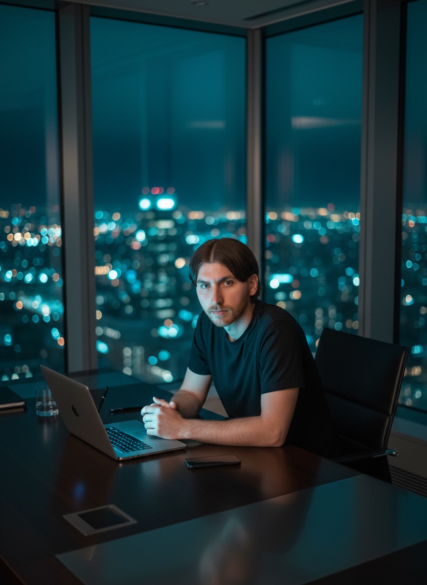 CEO Desk Night City AI effect example for gaming avatar