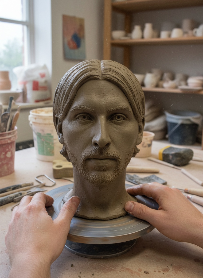 Clay Sculpture Studio AI effect example for dating profile