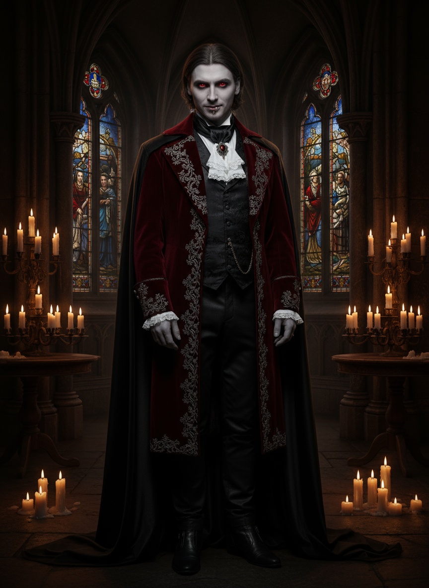 Gothic Vampire Lord AI effect example for dating profile