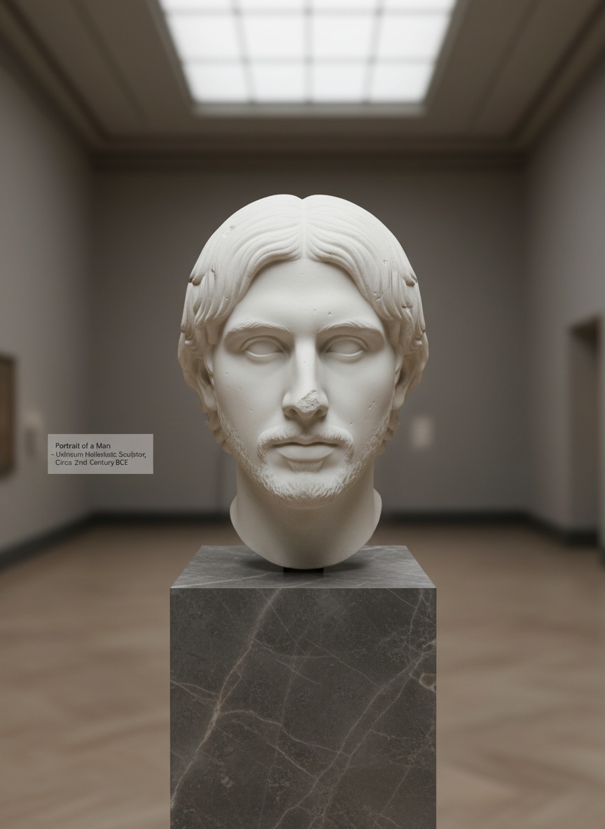 Greek Marble Bust AI effect example for ecommerce product