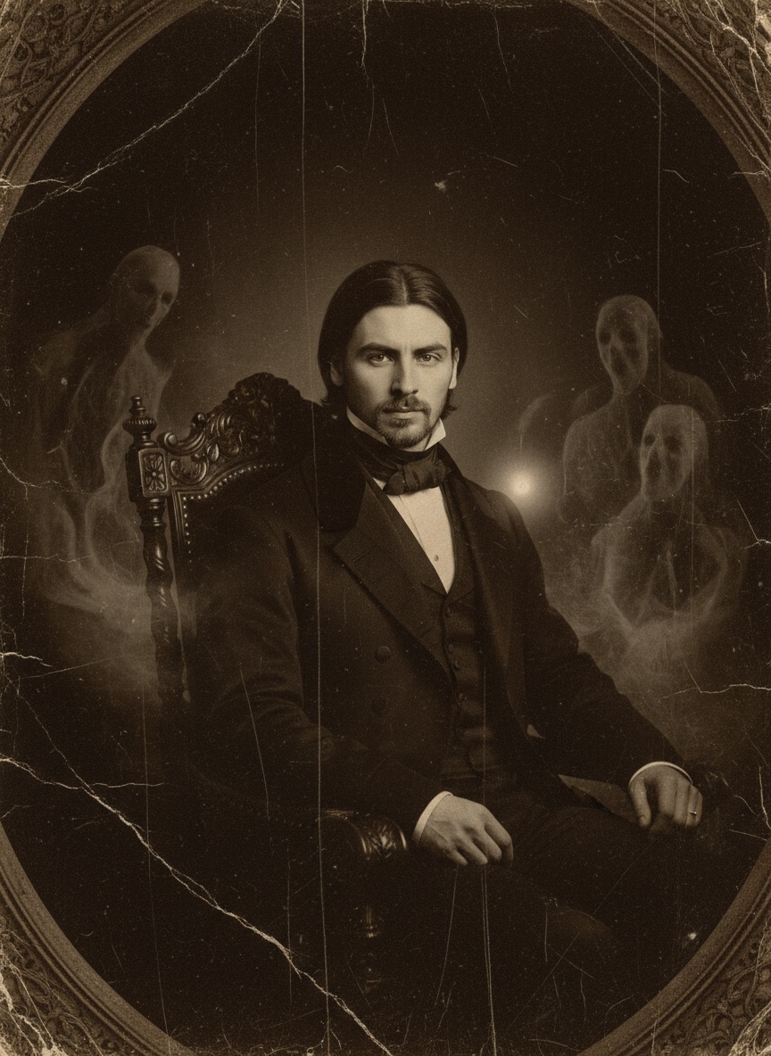 Haunted Victorian Portrait AI effect example for gaming avatar
