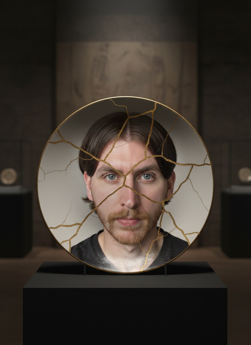 Kintsugi Porcelain AI effect example for youtube thumbnail