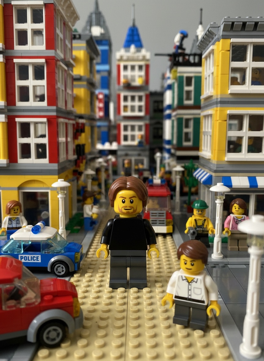 LEGO Minifigure Scene AI effect example for dating profile