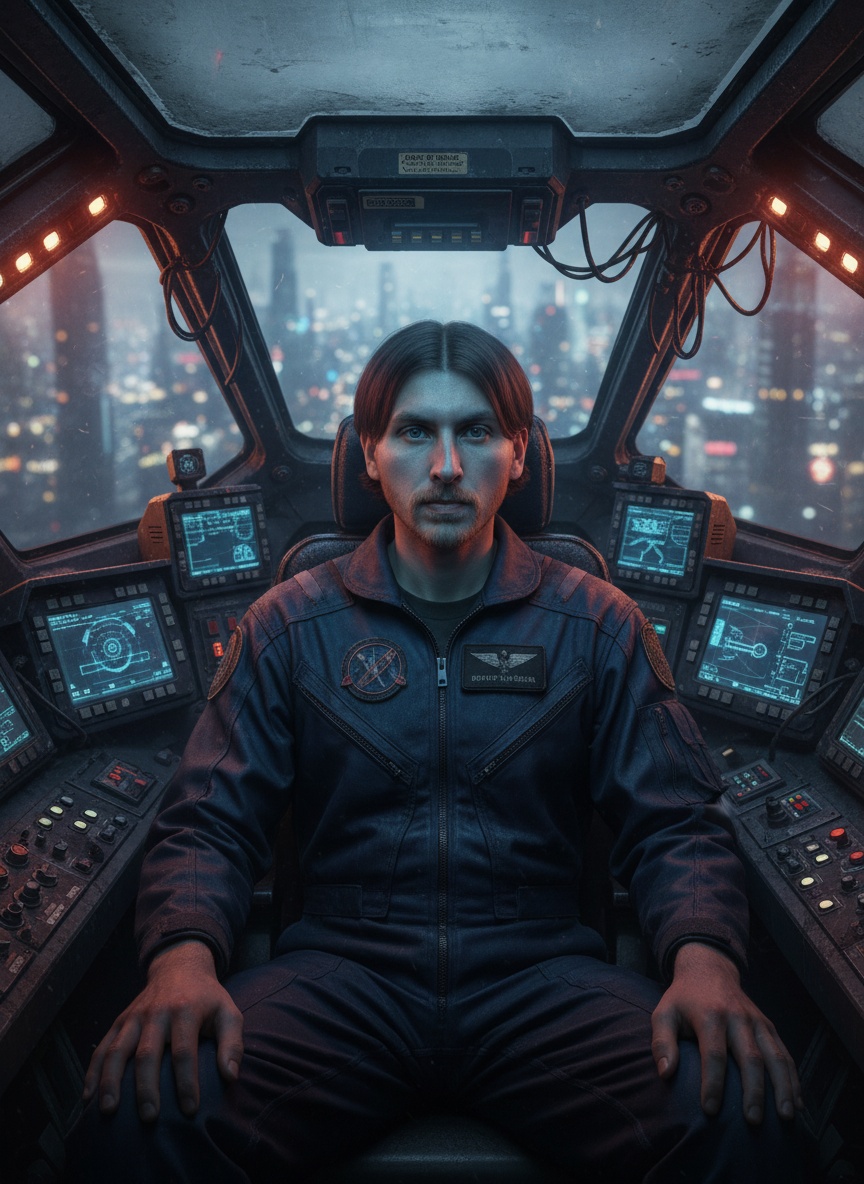 Mech Cockpit Pilot AI effect example for youtube thumbnail
