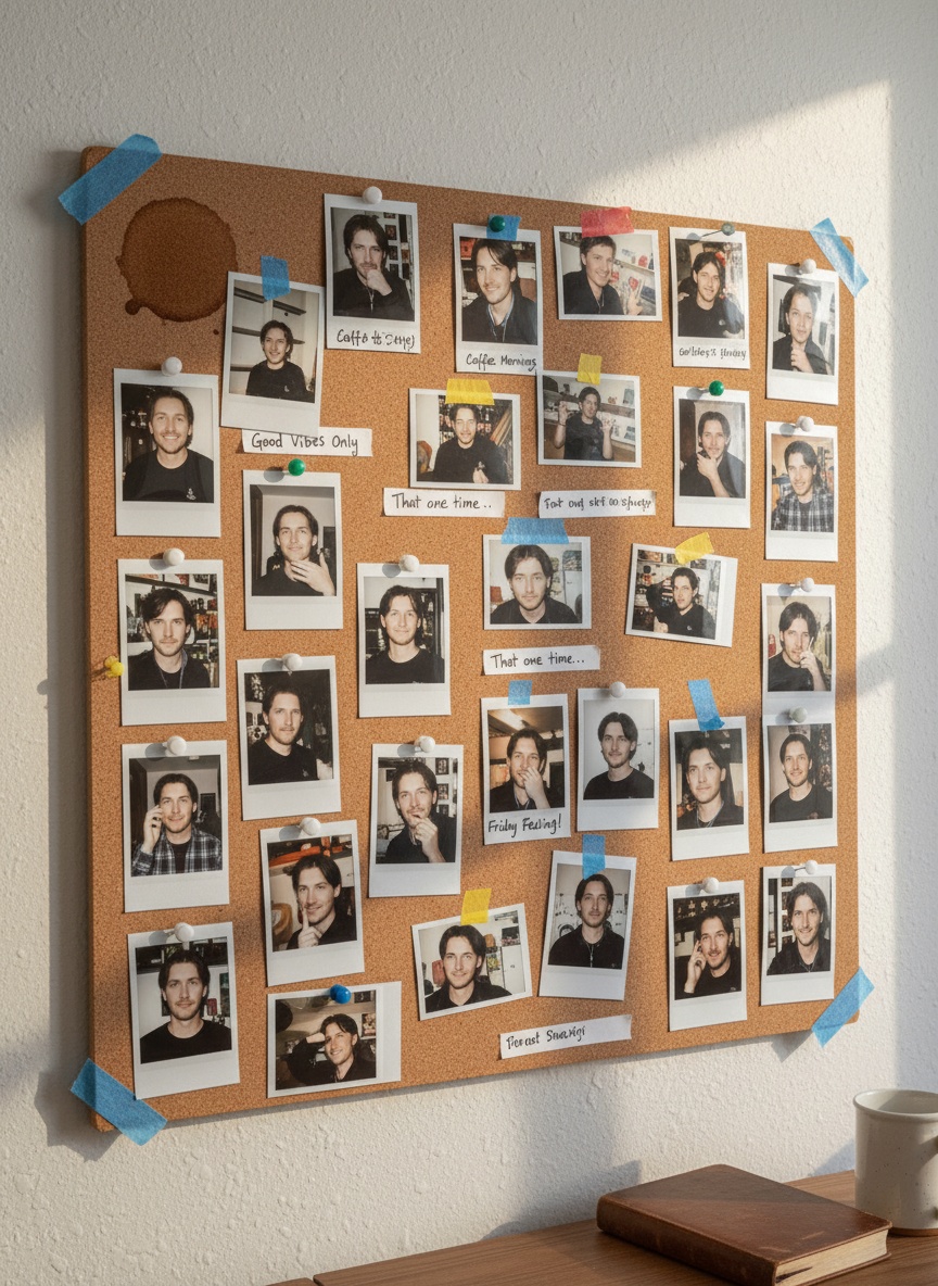 Polaroid Wall AI effect example for dating profile
