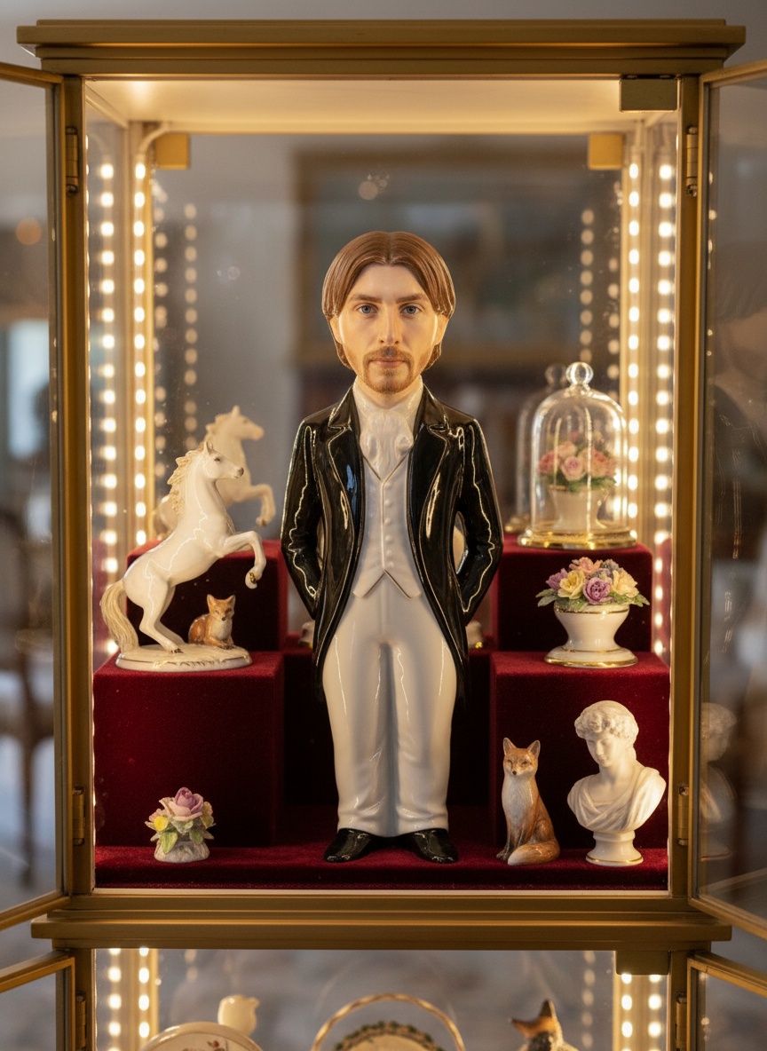 Porcelain Figurine Cabinet AI effect example for dating profile