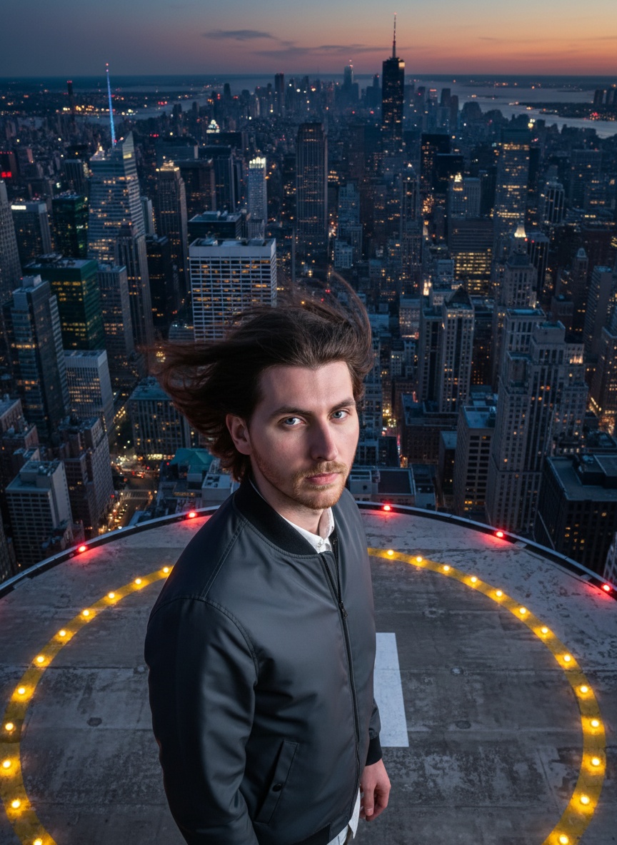 Rooftop Helipad AI effect example for ecommerce product