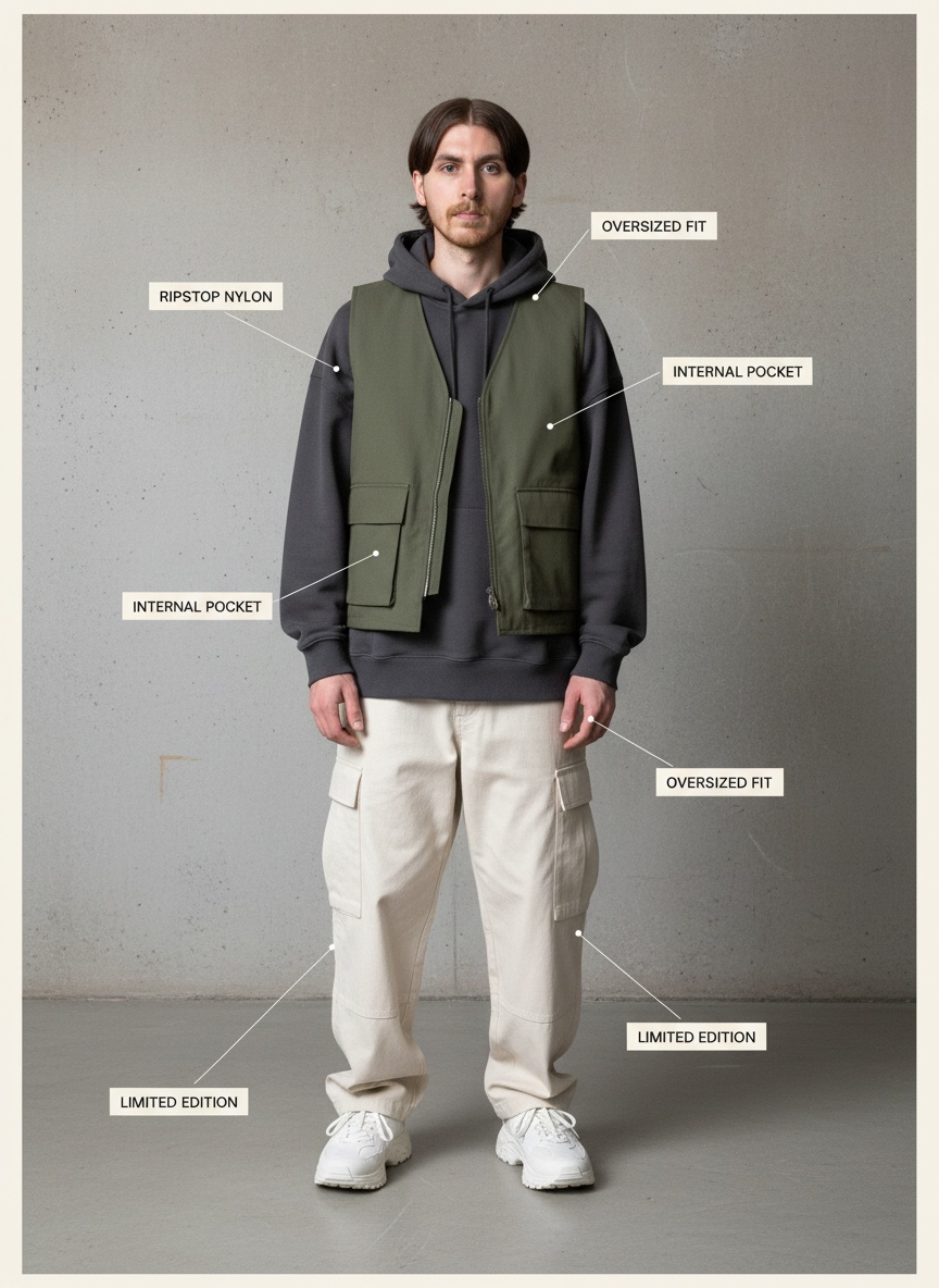 Streetwear Lookbook AI effect example for website hero image