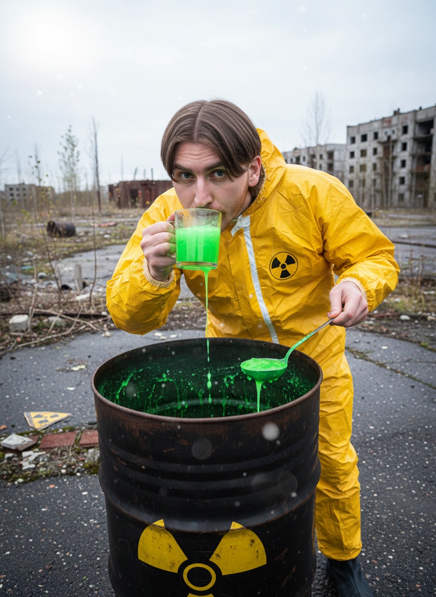 Toxic Waste Sip AI effect example for dating profile