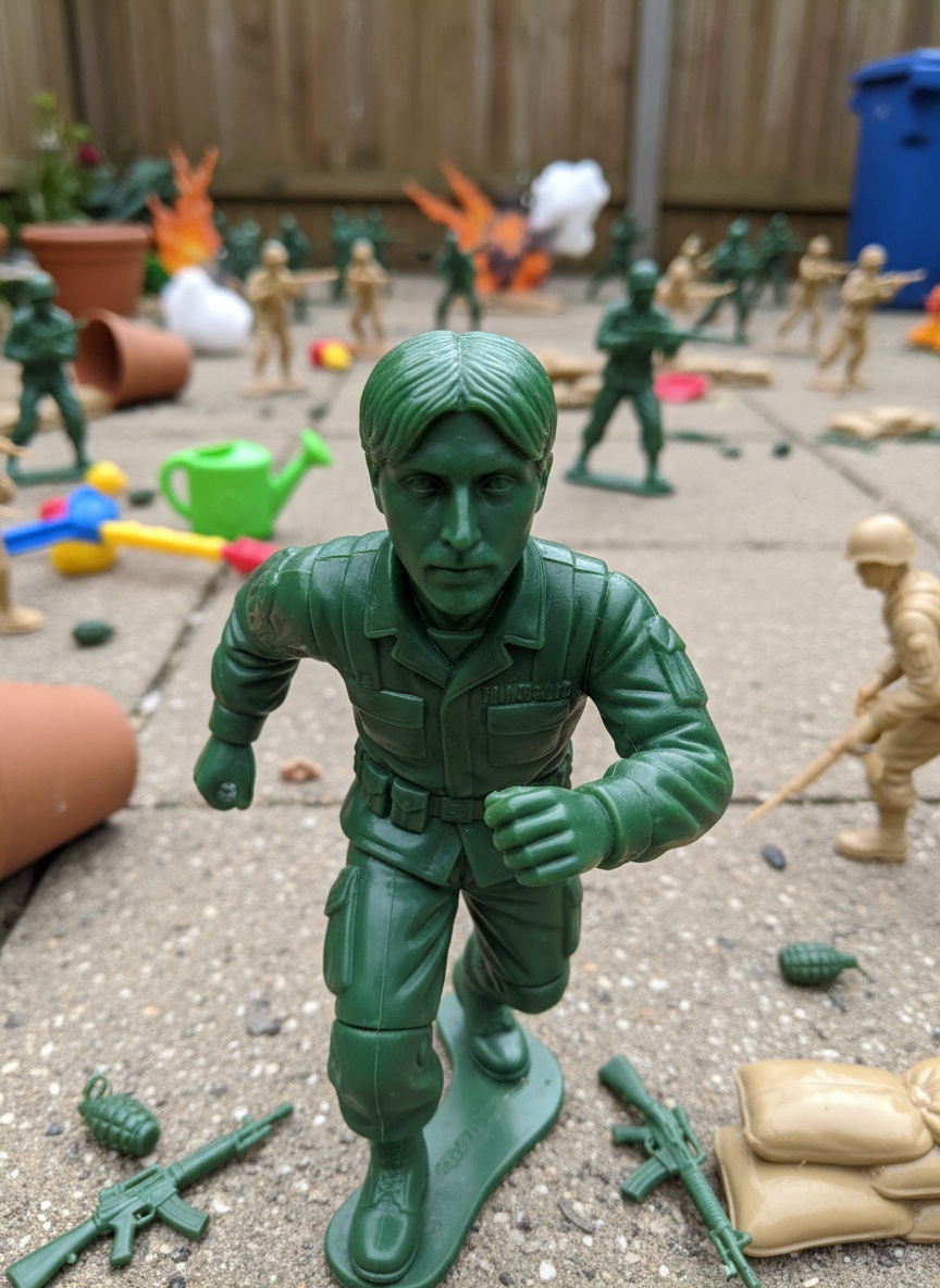 Toy Soldier Army AI effect example for business card photo