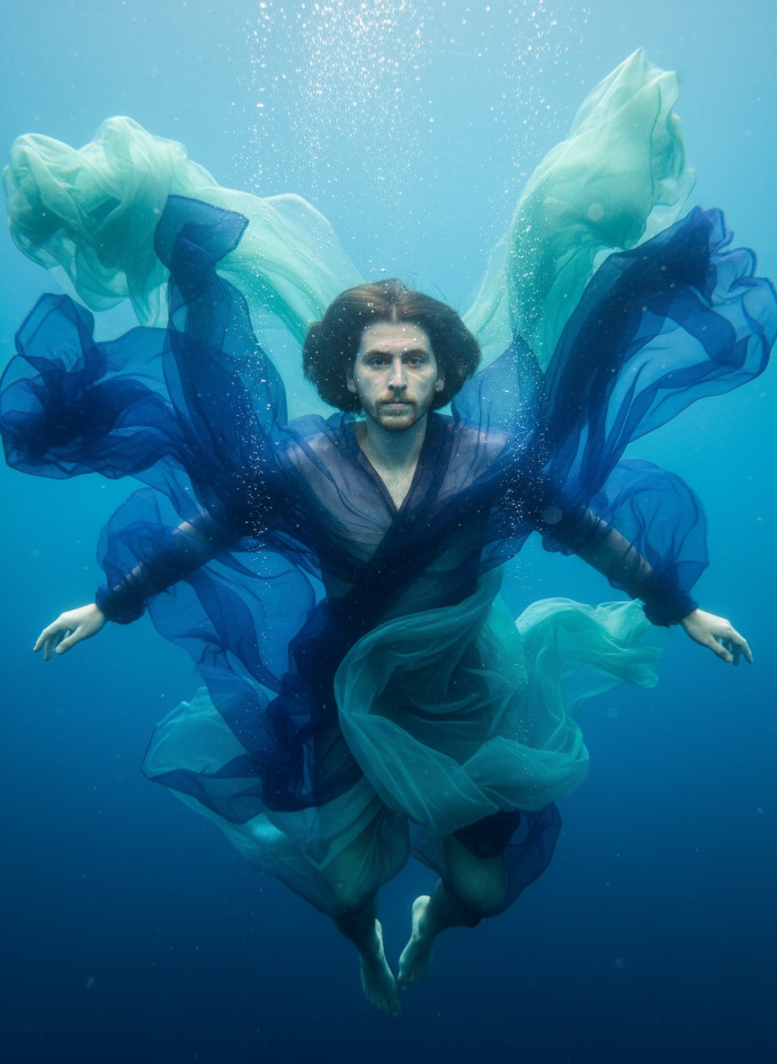 Underwater Fashion AI effect example for gaming avatar