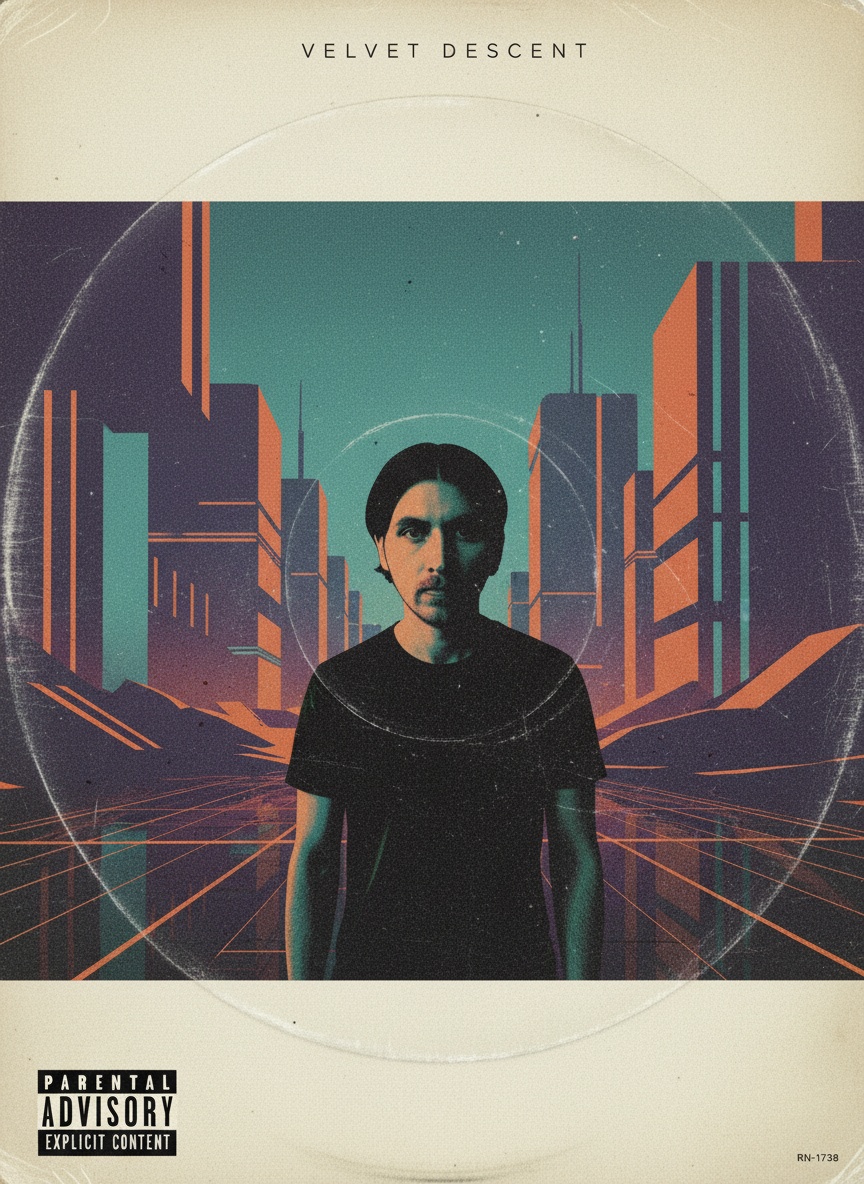 Vinyl Album Cover AI effect example for website hero image