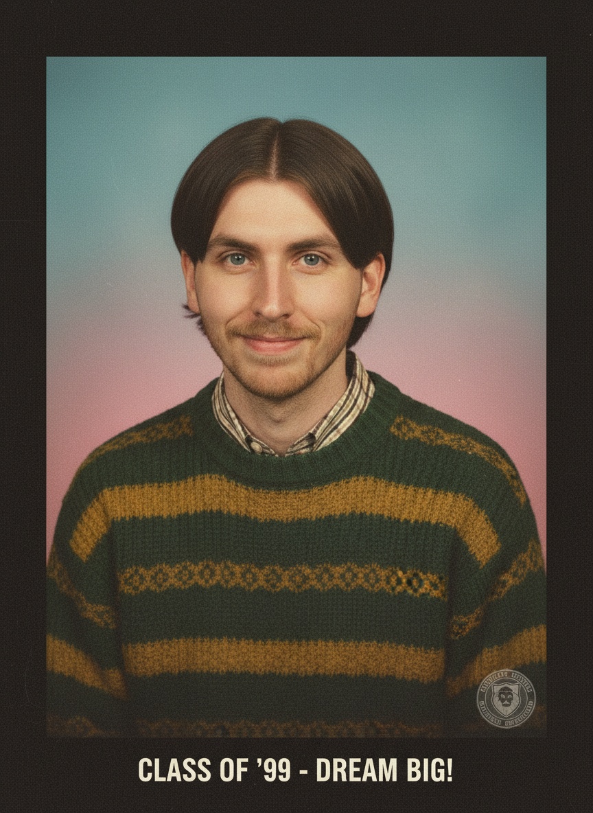 Yearbook 1999 AI effect example for ecommerce product