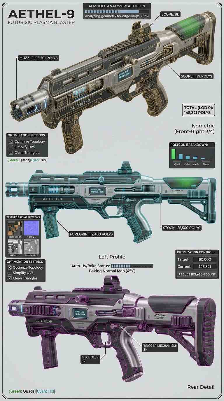 AI generating a 3D model from the uploaded image